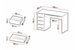 Kintore Skrivbord 120 cm Black