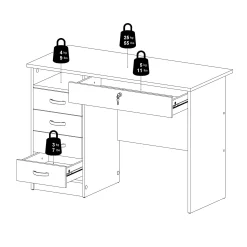 Klintberg Skrivbord med 5 lådor 109x48x76 cm