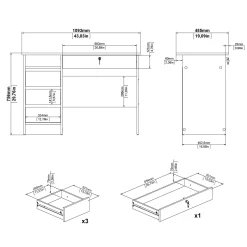 Klintberg Skrivbord 109x48x76 cm