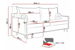 Knocklong 2-sits Bäddsoffa Dark grey