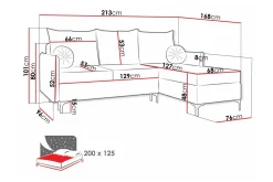 Knocklong 3-sits Hörnbäddsoffa