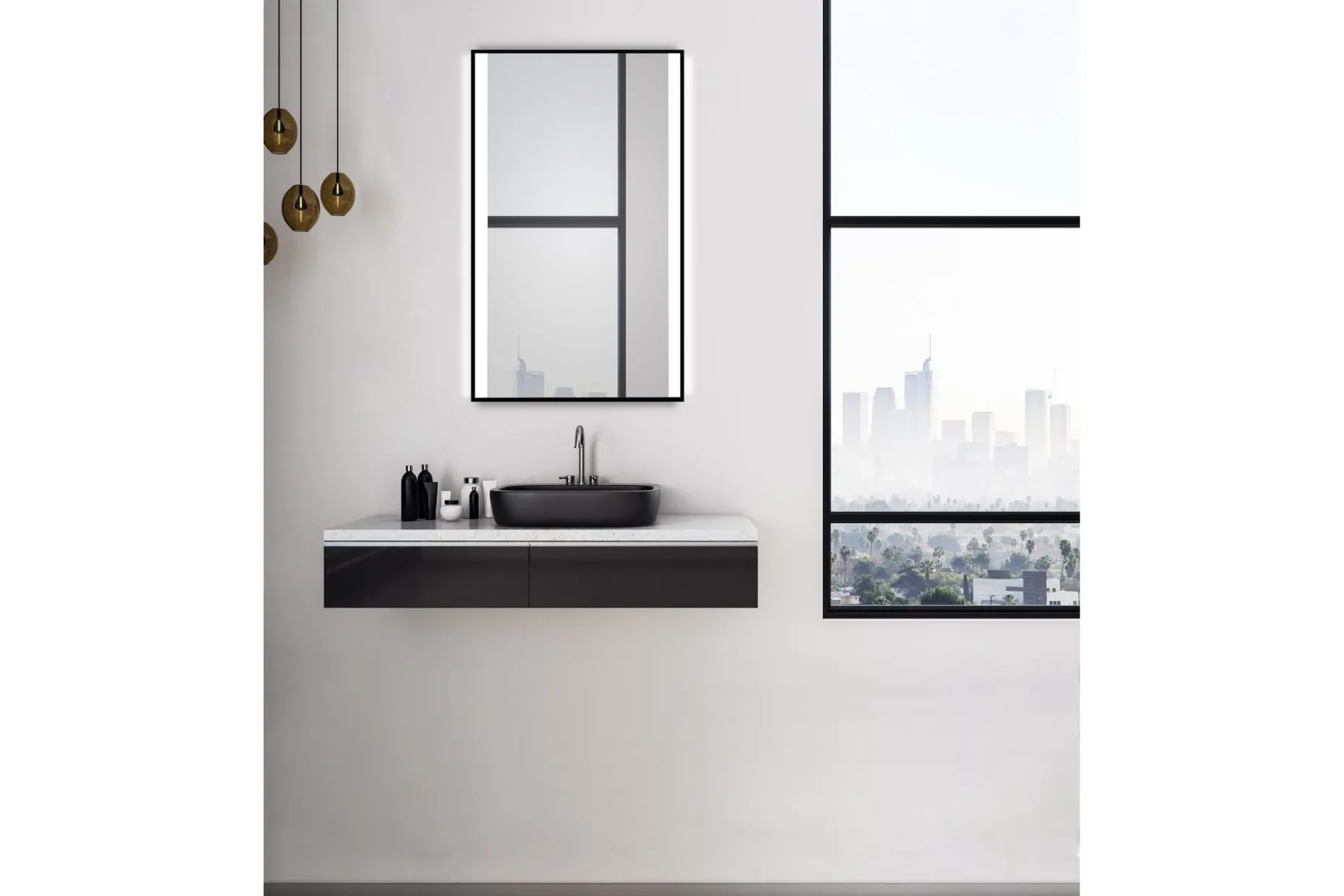 Knutby Badrumsspegel 120x70 cm LED-belysning