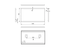 Knutby Badrumsspegel 120x70 cm LED-belysning