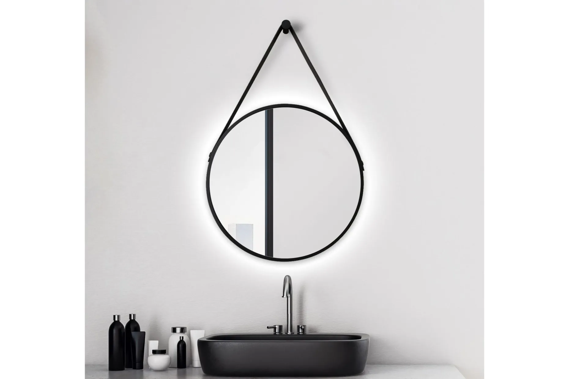 Knutby Spegel 50x50 cm Rund LED-belysning