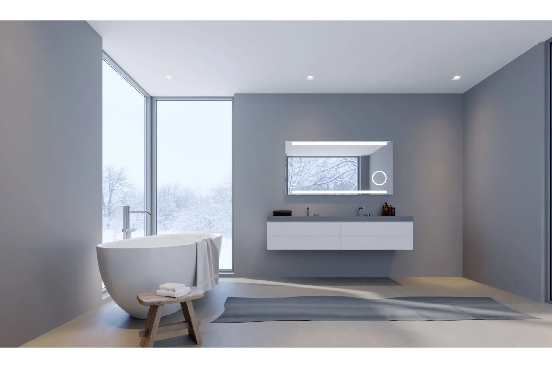 Kolerud Badrumsspegel 60 cm LED-belysning