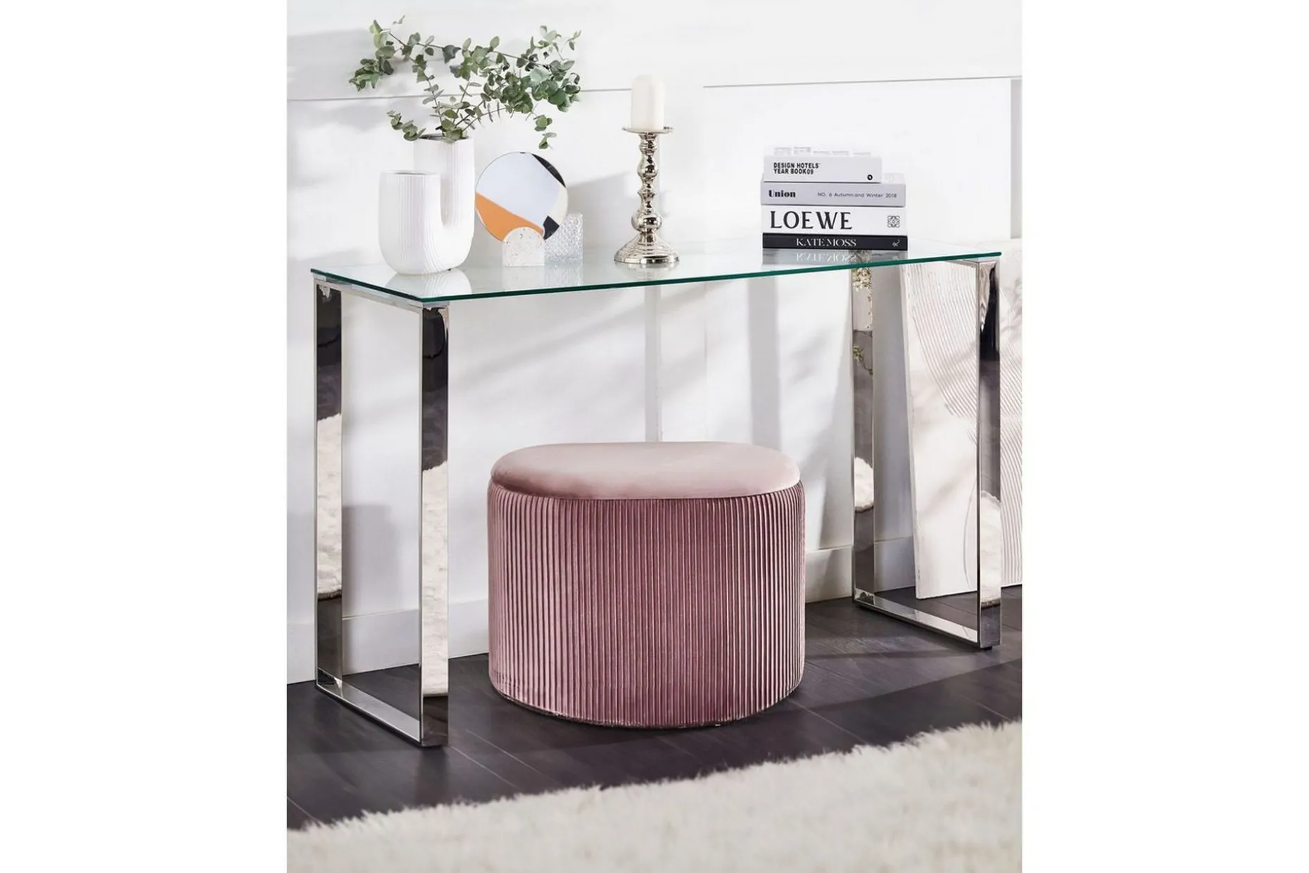 Konsolbord Tilon Silver, Transparent