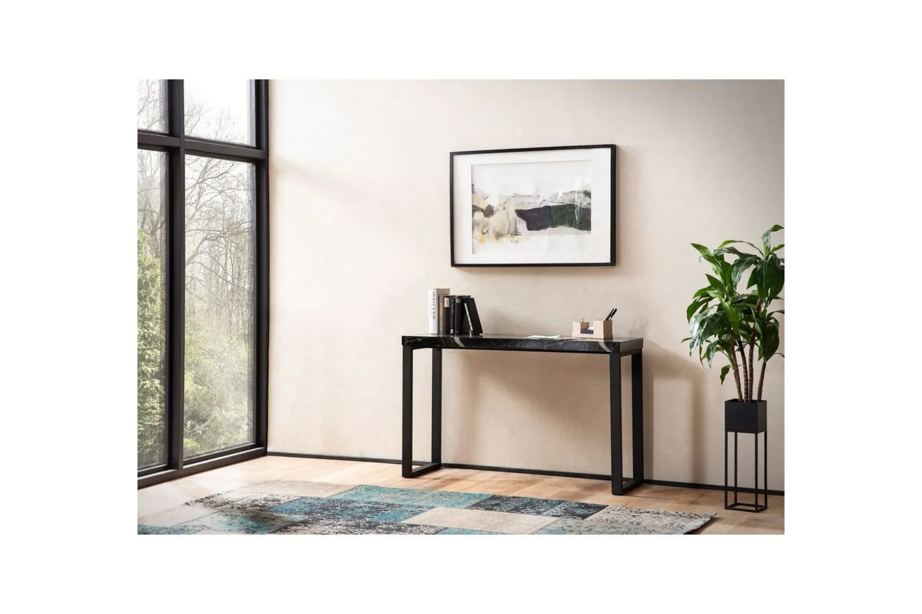 Konsolbord Wohnling 120 cm modern konsol med metallben Svart