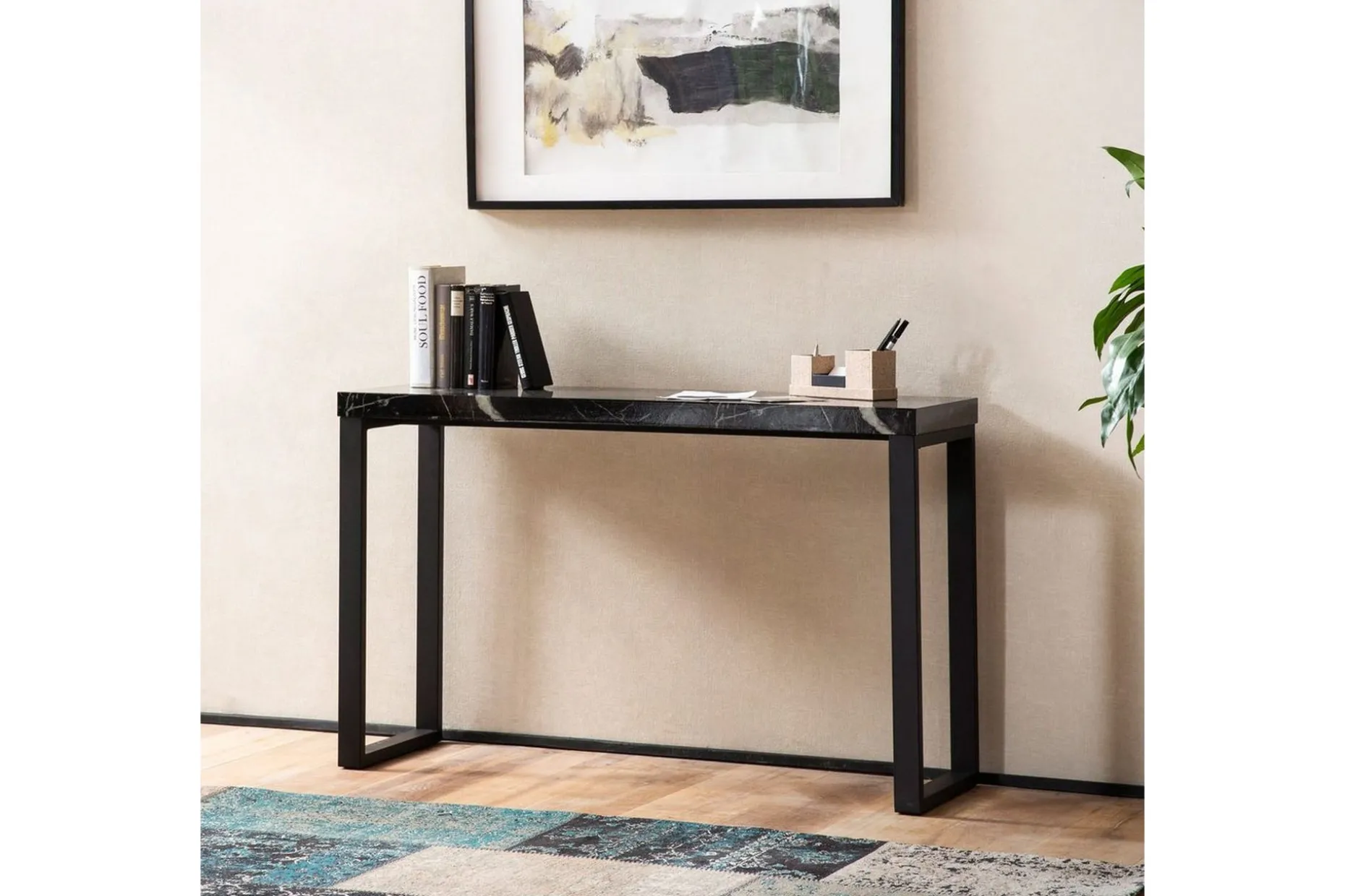 Konsolbord Wohnling 120 cm modern konsol med metallben Svart