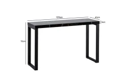 Konsolbord Wohnling 120 cm modern konsol med metallben Svart
