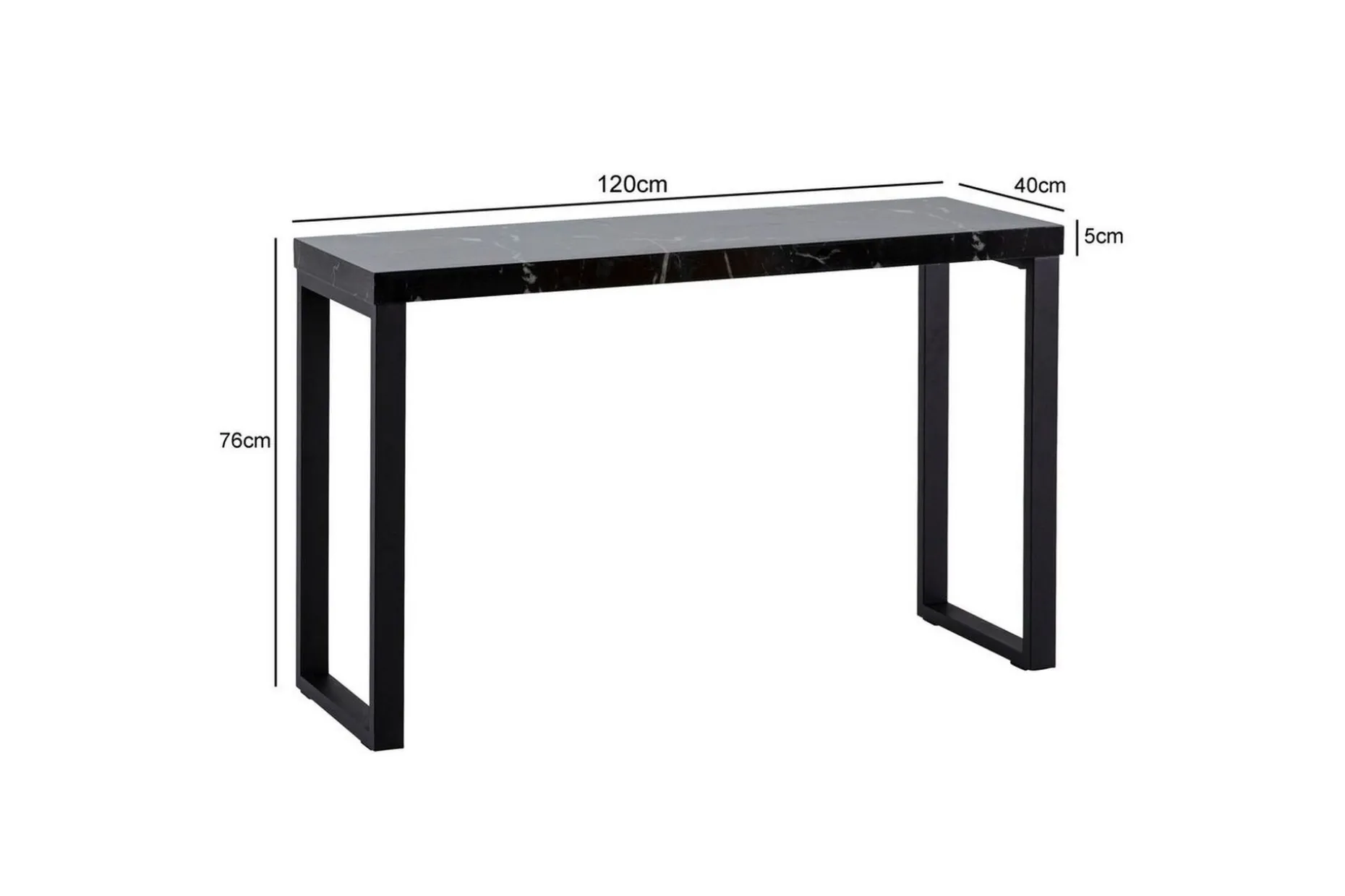Konsolbord Wohnling 120 cm modern konsol med metallben Svart