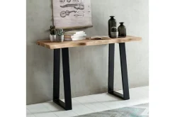 Konsolbord Wohnling Gaya massivt trä lantlig stil med träd kant