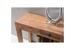 Konsolbord Wohnling massivt trä, 1 låda, lantlig stil Akacia