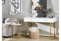 Konsolbord/skrivbord vit/guld WESTPORT