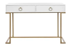 Konsolbord/skrivbord vit/guld WESTPORT
