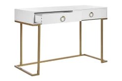 Konsolbord/skrivbord vit/guld WESTPORT