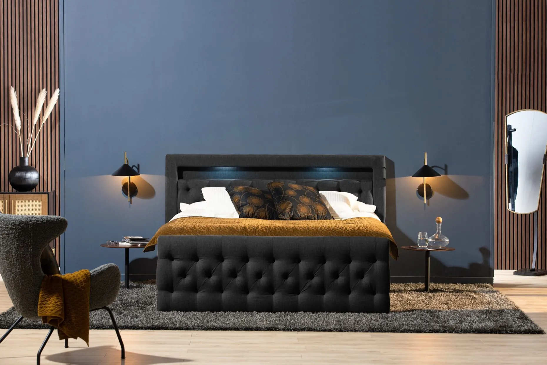 Kontinentalsäng Cloud47 Francisco Sängpaket Black Lådor