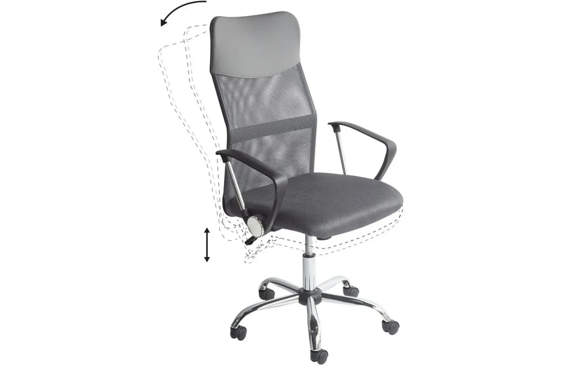 Kontorsstol Design Grå/svart/silver