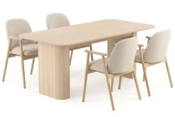 Kopparbo Matbord 180-240 cm Förlängningsbart med 4 Reciclar Matstolar