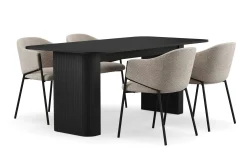 Kopparbo Matbord 180-240 cm Förlängningsbart med 4 Filip Matstolar