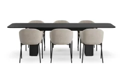 Kopparbo Matbord 200-260 cm Förlängningsbart med 6 Filip Matstolar