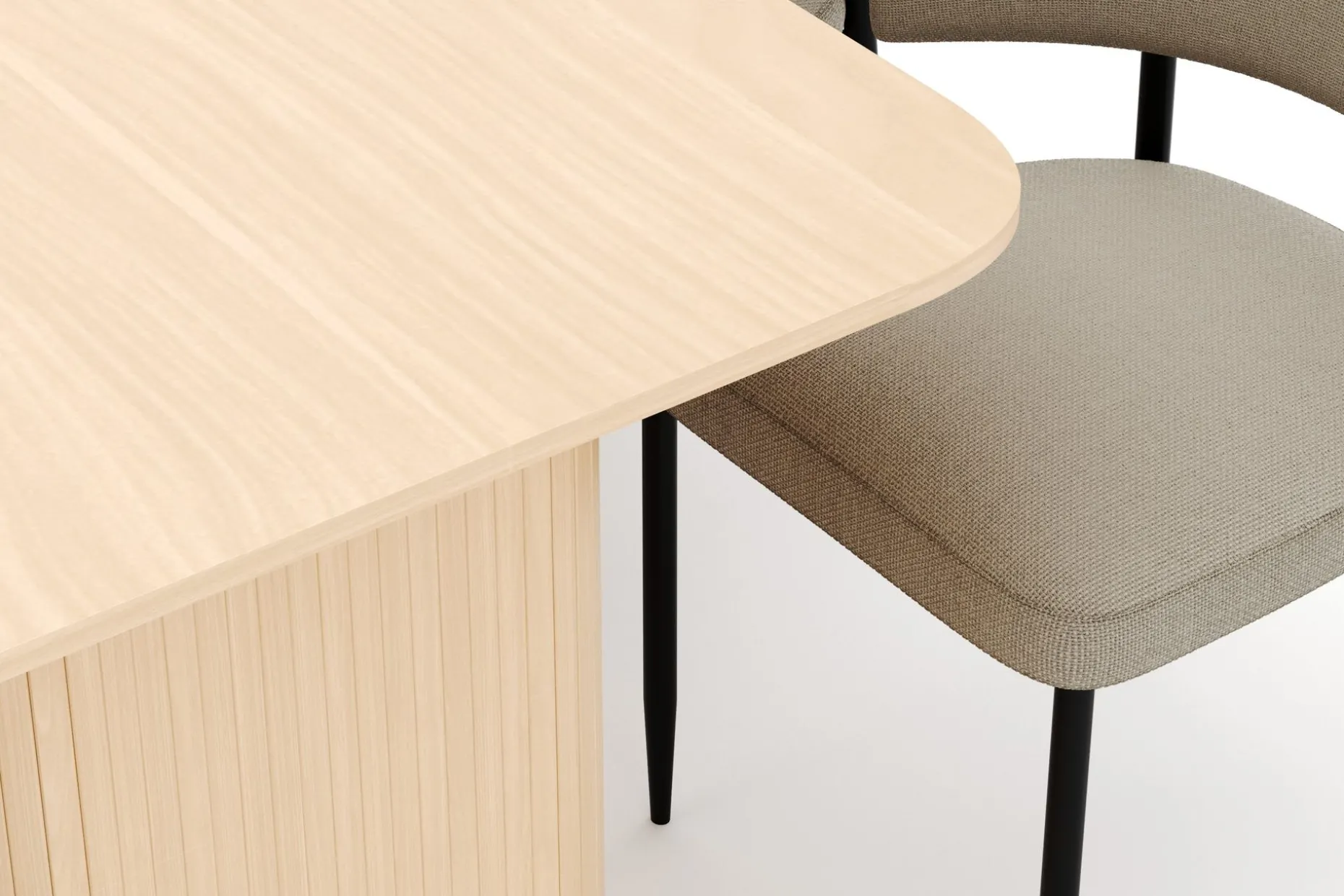 Kopparbo Matbord 180-240 cm Förlängningsbart med 6 Sawako Stolar