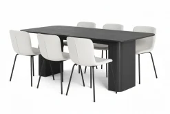 Kopparbo Matbord 200-260 cm Förlängningsbart med 6 Katy Matstolar