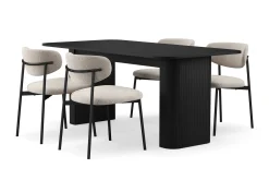 Kopparbo Matbord 180-240 cm Förlängningsbart med 4 Lucy Matstolar