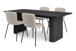 Kopparbo Matbord 180-240 cm Förlängningsbart med 4 Katy Matstolar