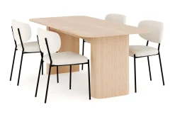 Kopparbo Matgrupp 180-240 cm Förlängningsbart med 4 Gemmiano Matstolar