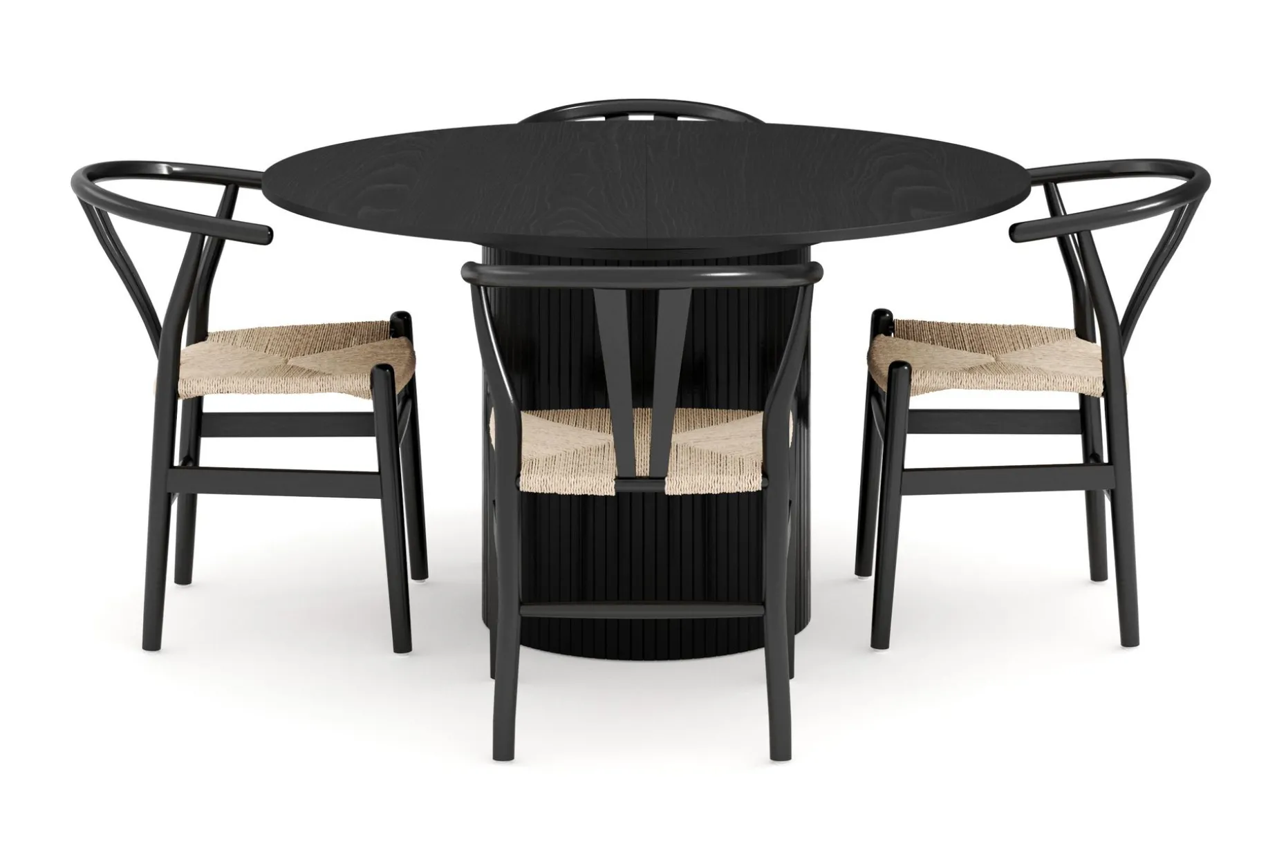 Kopparbo Matgrupp förlängningsbart 130-180 cm Rund med 4 Dastoori Matstol - 2220067-4,2229282-1