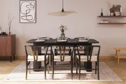 Kopparbo Matgrupp förlängningsbart 180-240 cm med 6 Dastoori Matstol - 2220067-6,2229285-1