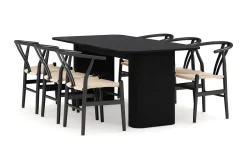 Kopparbo Matgrupp förlängningsbart 180-240 cm med 6 Dastoori Matstol - 2220067-6,2229285-1