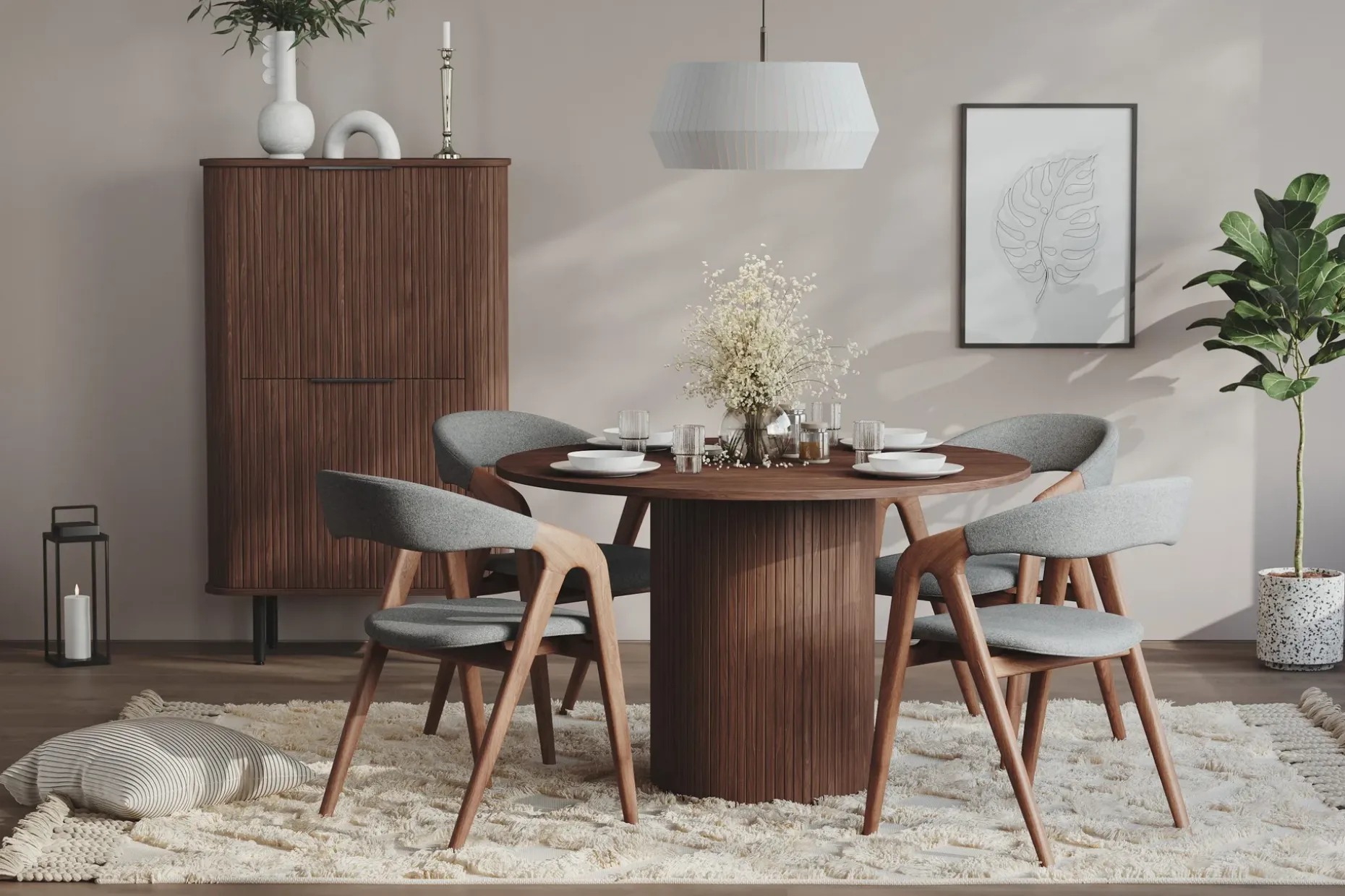 Kopparbo Runt Matbord 120 cm för 6 personer