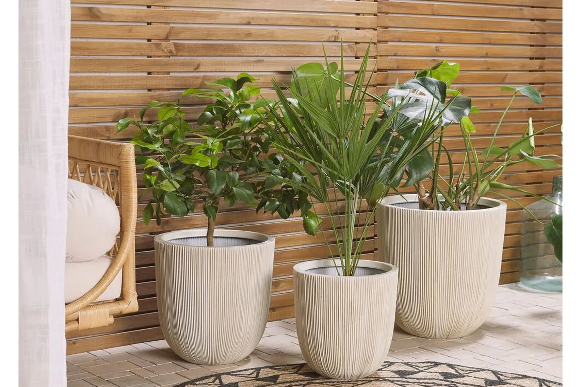 Kruka 44 x 44 x 48 cm beige CHIOS