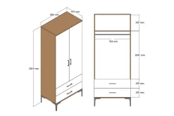 Kumsal Garderob 80 cm