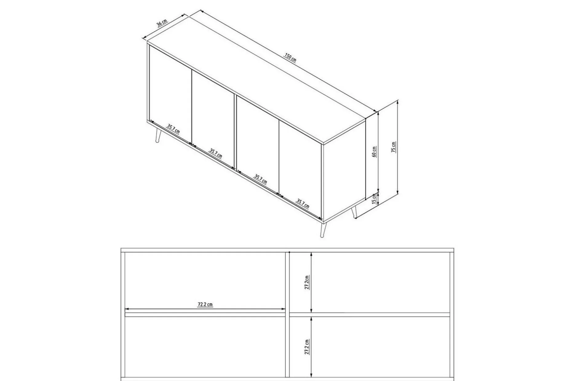 Lacus Konsollbord 150 cm