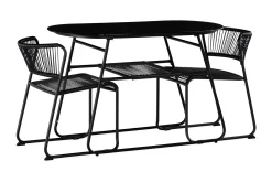 Lamborg Caféset 120 cm Oval + 2 Utestolar