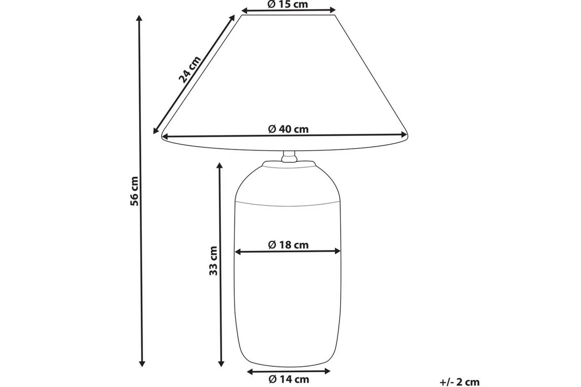 Lampeduse Bordslampa 56 cm E27