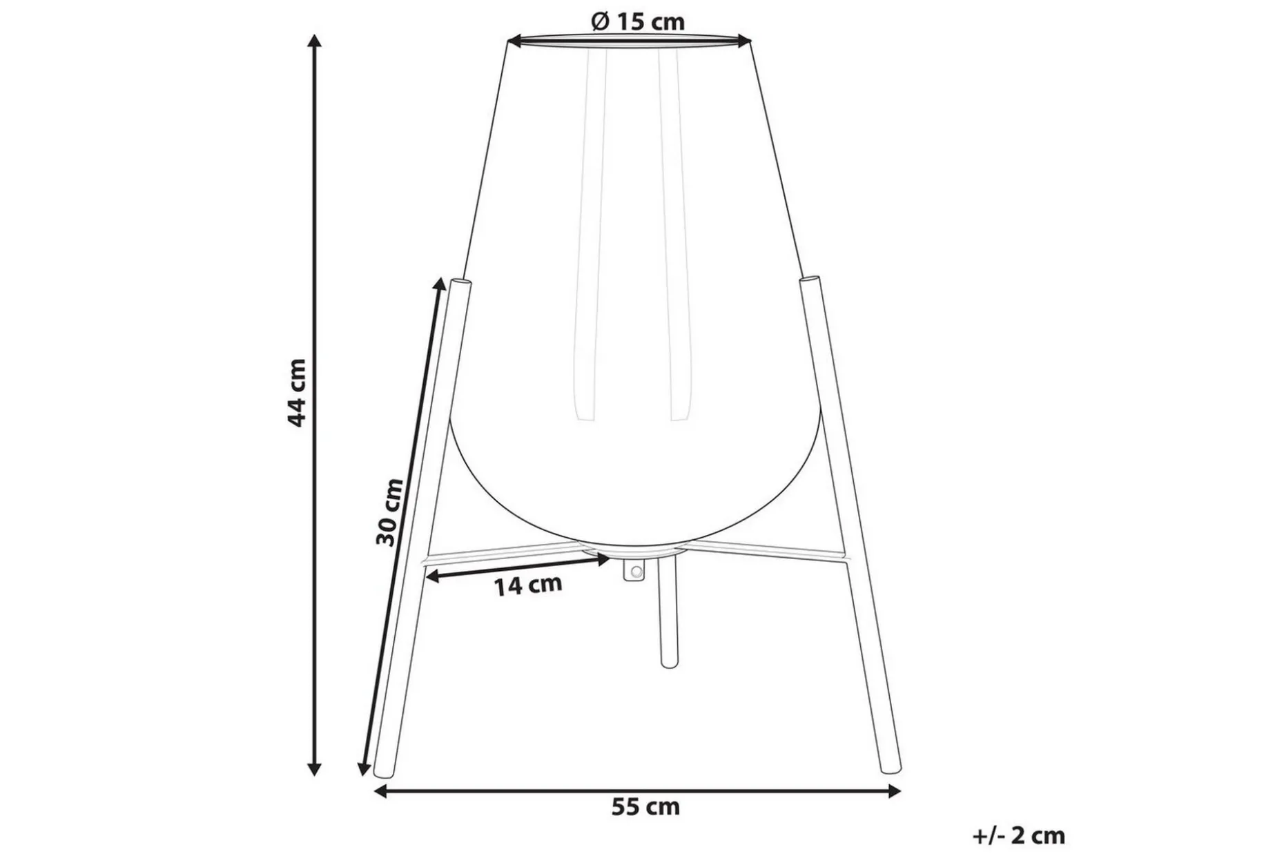 Lampione Bordslampa 44 cm E27