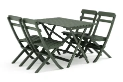 Landet Utomhus matgrupp 118x70x74 cm med 4 klappstolar
