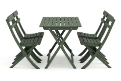 Landet Utomhus matgrupp 118x70x74 cm med 4 klappstolar