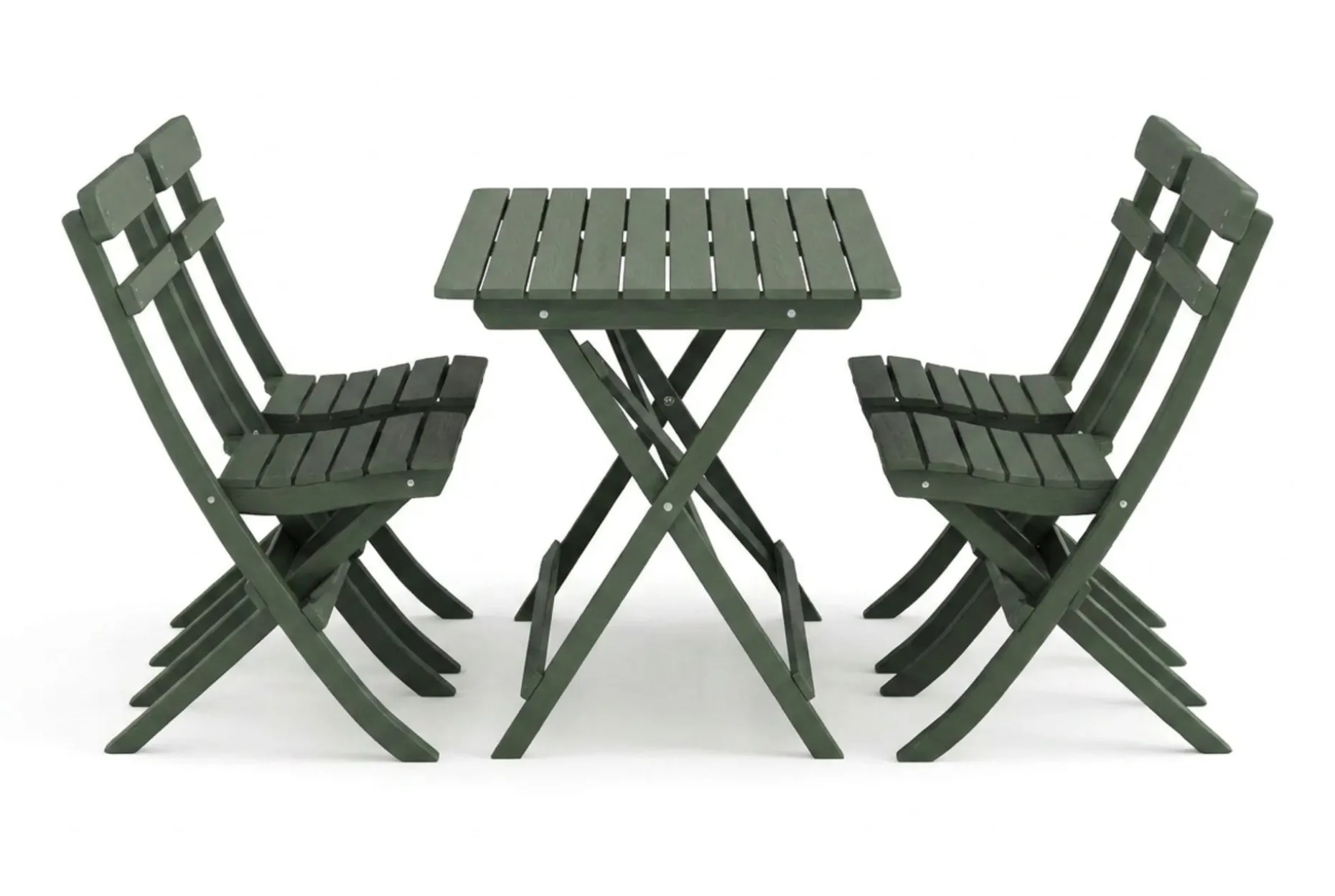 Landet Utomhus matgrupp 118x70x74 cm med 4 klappstolar