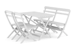Landet Utomhus matgrupp 118x70x74 cm med soffa och 2 klappstolar
