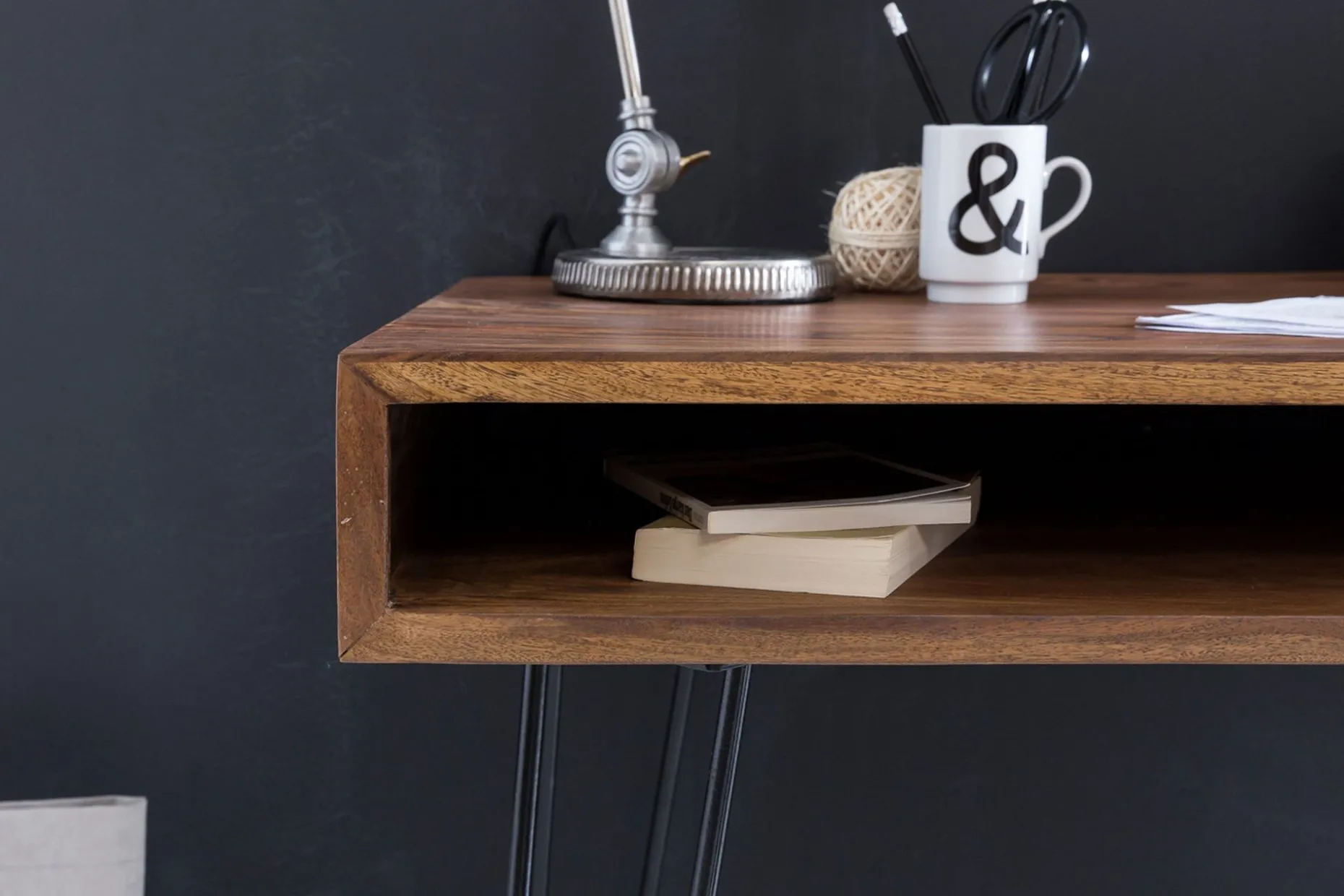 Langner Skrivbord 110 cm med Förvaring Hylla