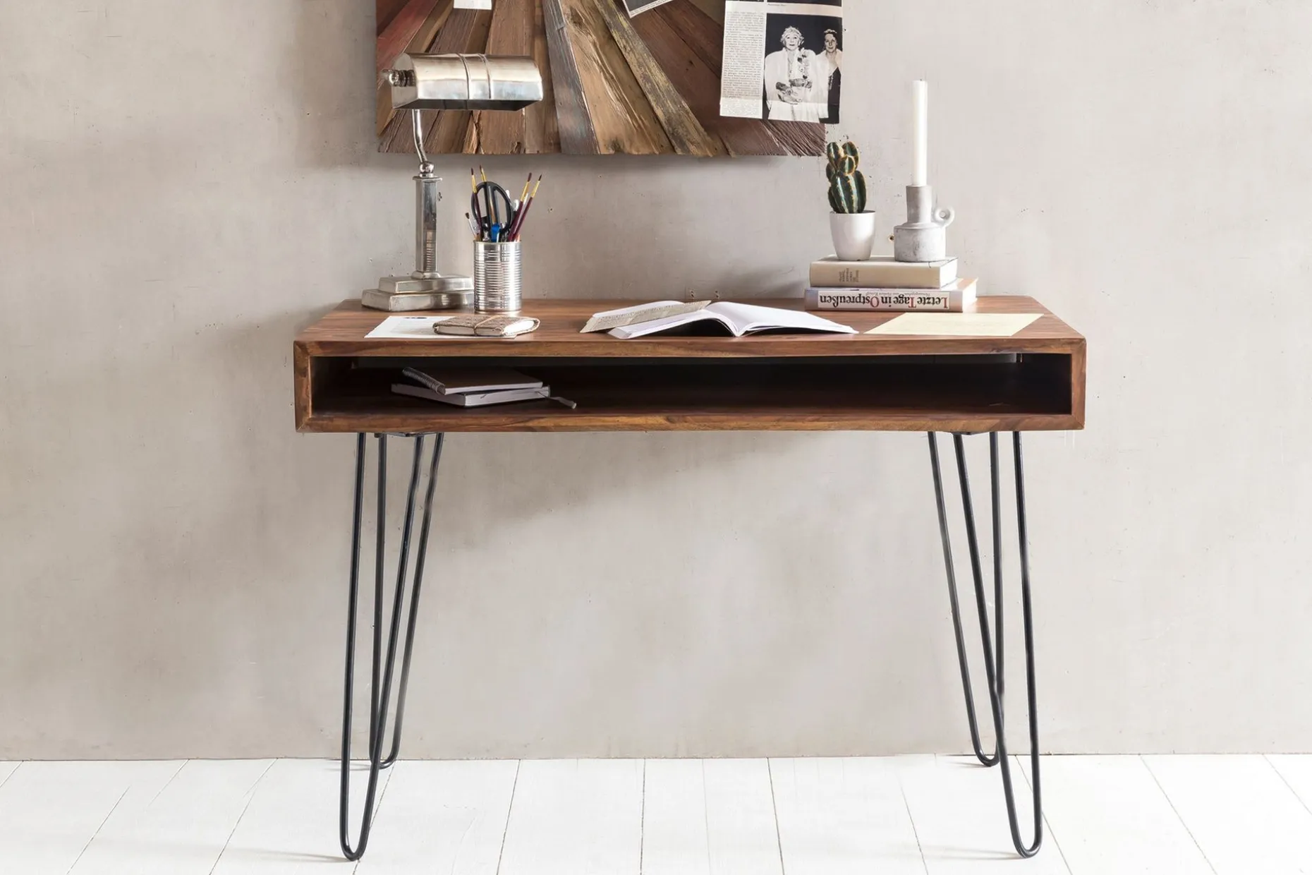 Langner Skrivbord 110 cm med Förvaring Hylla