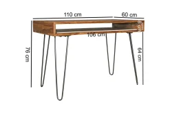 Langner Skrivbord 110 cm med Förvaring Hylla