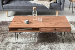 Langner Soffbord 60 cm med Förvaring 2 Lådor + Hyllor
