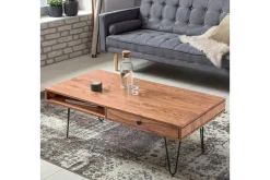 Langner Soffbord 60 cm med Förvaring 2 Lådor + Hyllor
