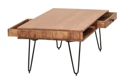Langner Soffbord 60 cm med Förvaring 2 Lådor + Hyllor