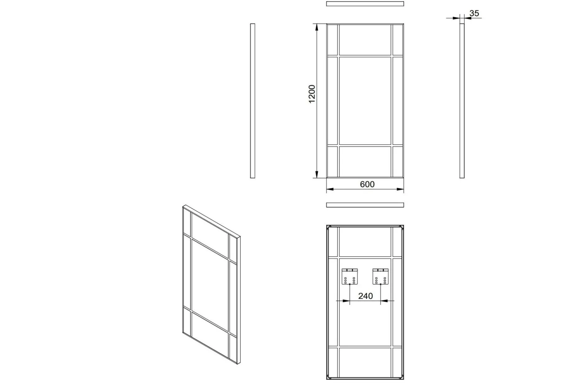 Lannabruk Spegel 60x120 cm